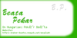 beata pekar business card